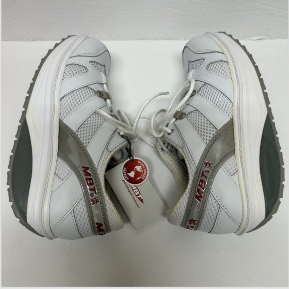 MBT Sport Leather Sneakers Rocker Walking Toning Shoes Size 6.5 White Orthopedic - Picture 5 of 11